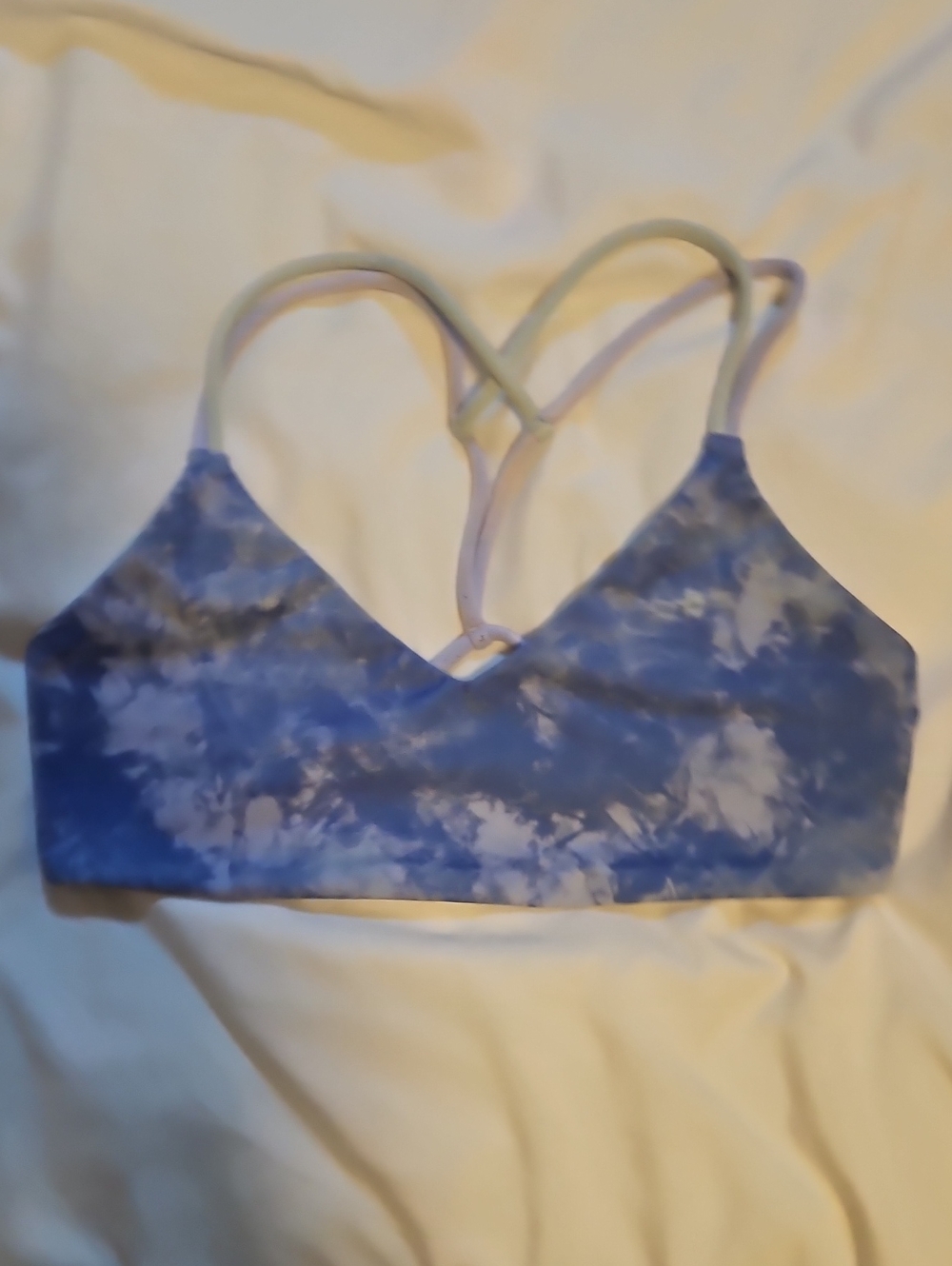Tie-Dye Blue Strappy Sports Bralette
